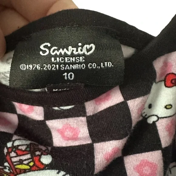 Hello Kitty x NGOrder Checkerboard Bodycon Dress Black Pink Size US 6 - Picture 5 of 9